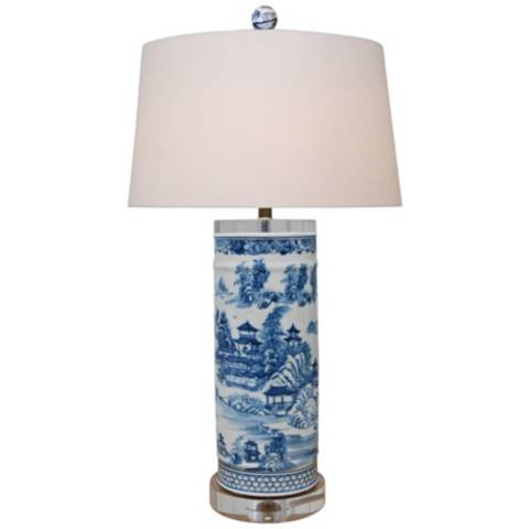 Harold Blue and White Chinoiserie Vase Table Lamp - #61Y34 | Lamps Plus | Lamps Plus
