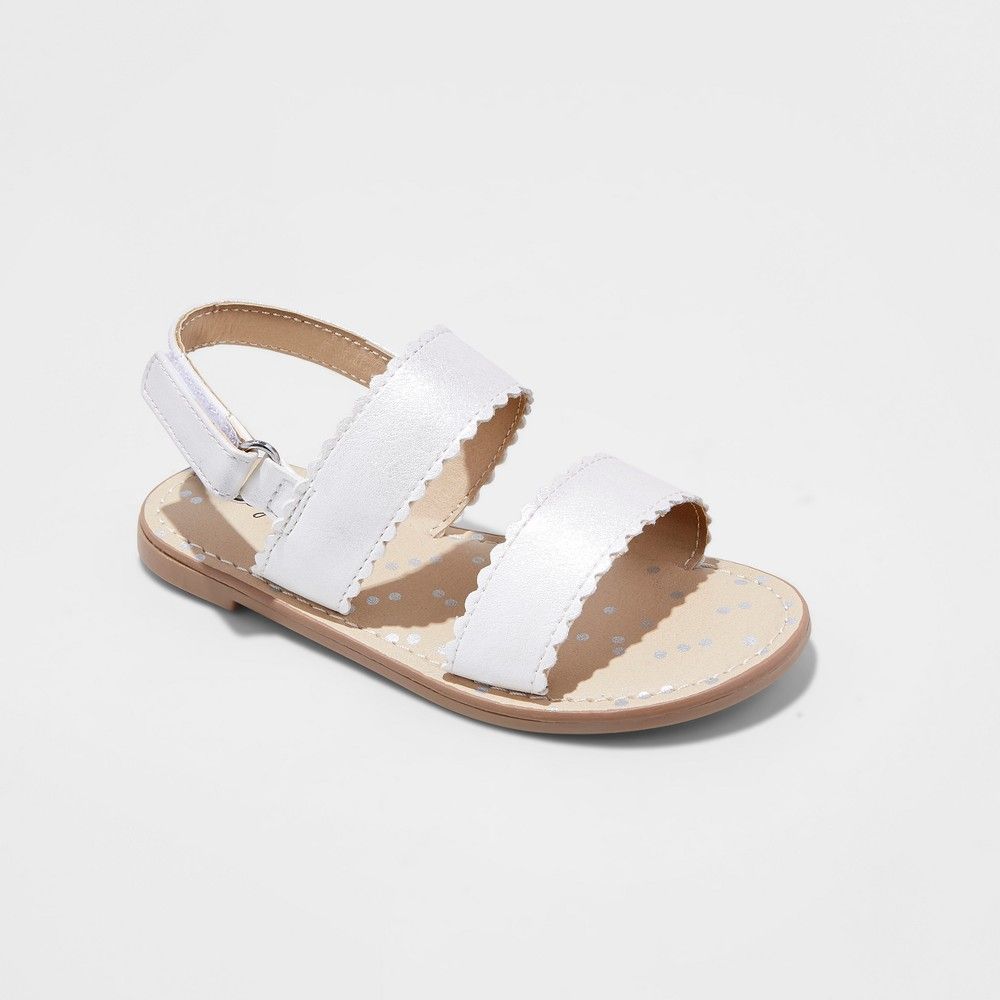 Toddler Girls' Calypso Two Piece Footbed Sandals - Cat & Jack White 8 | Target