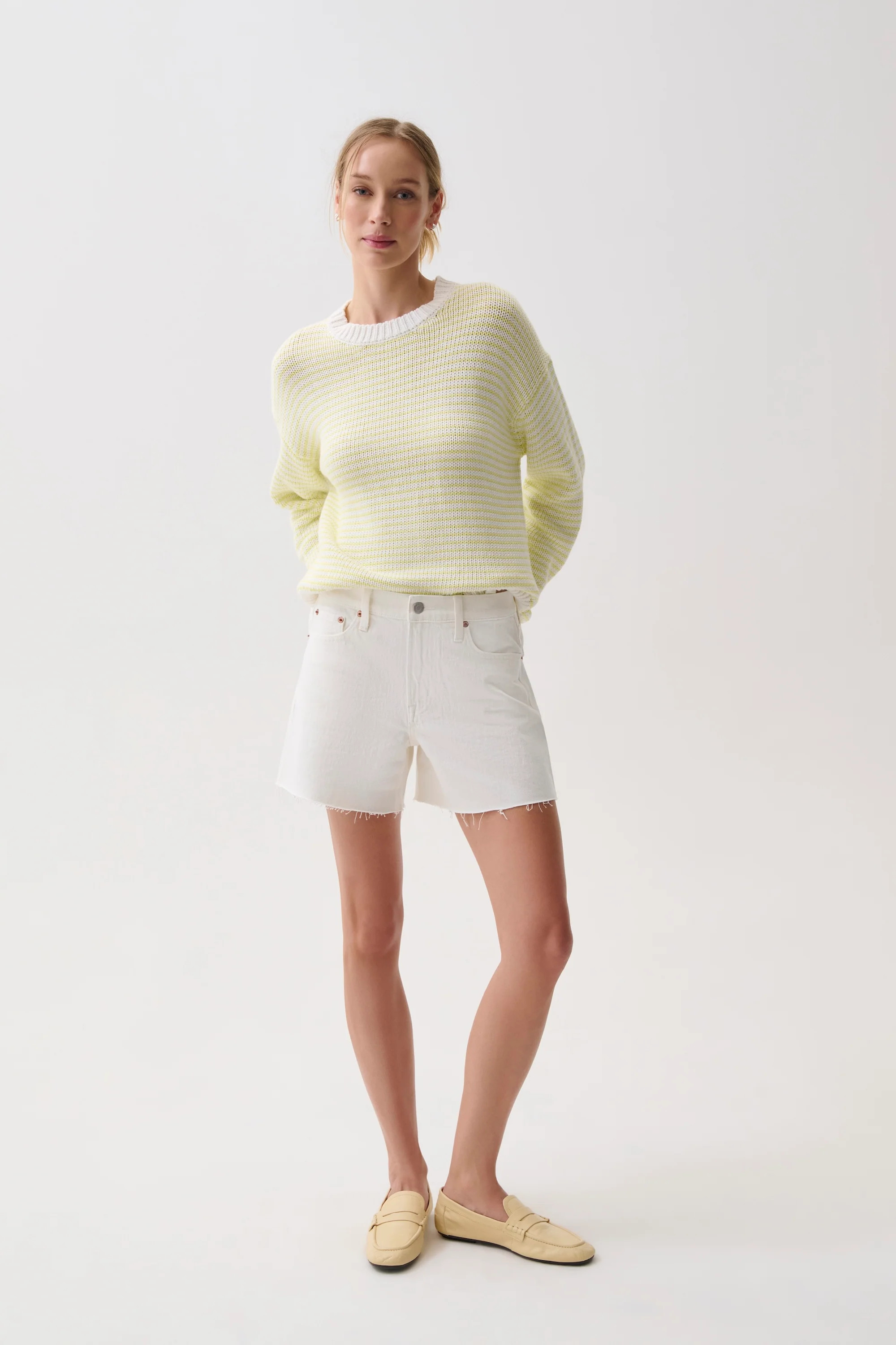Kennedy Mid Rise Short - Antique White | Pistola Denim