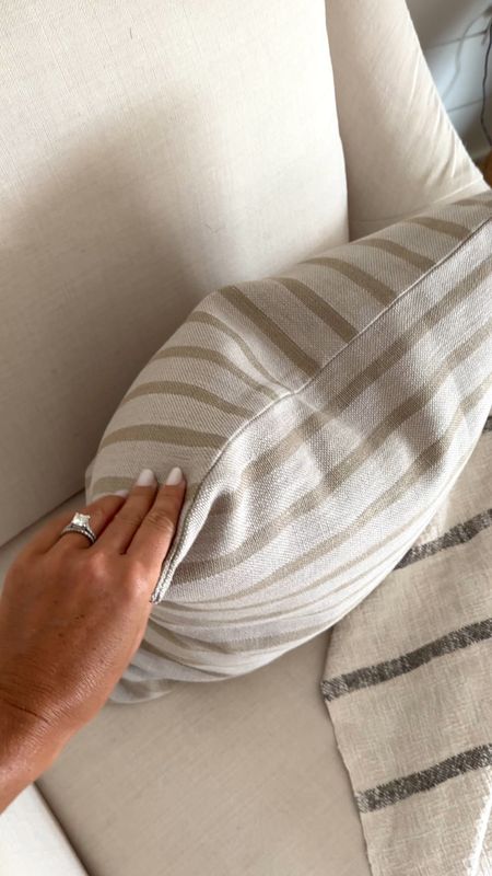 Pillow cover sale striped pillow cover 
Coastal decor 
Natural beige linen pillow 