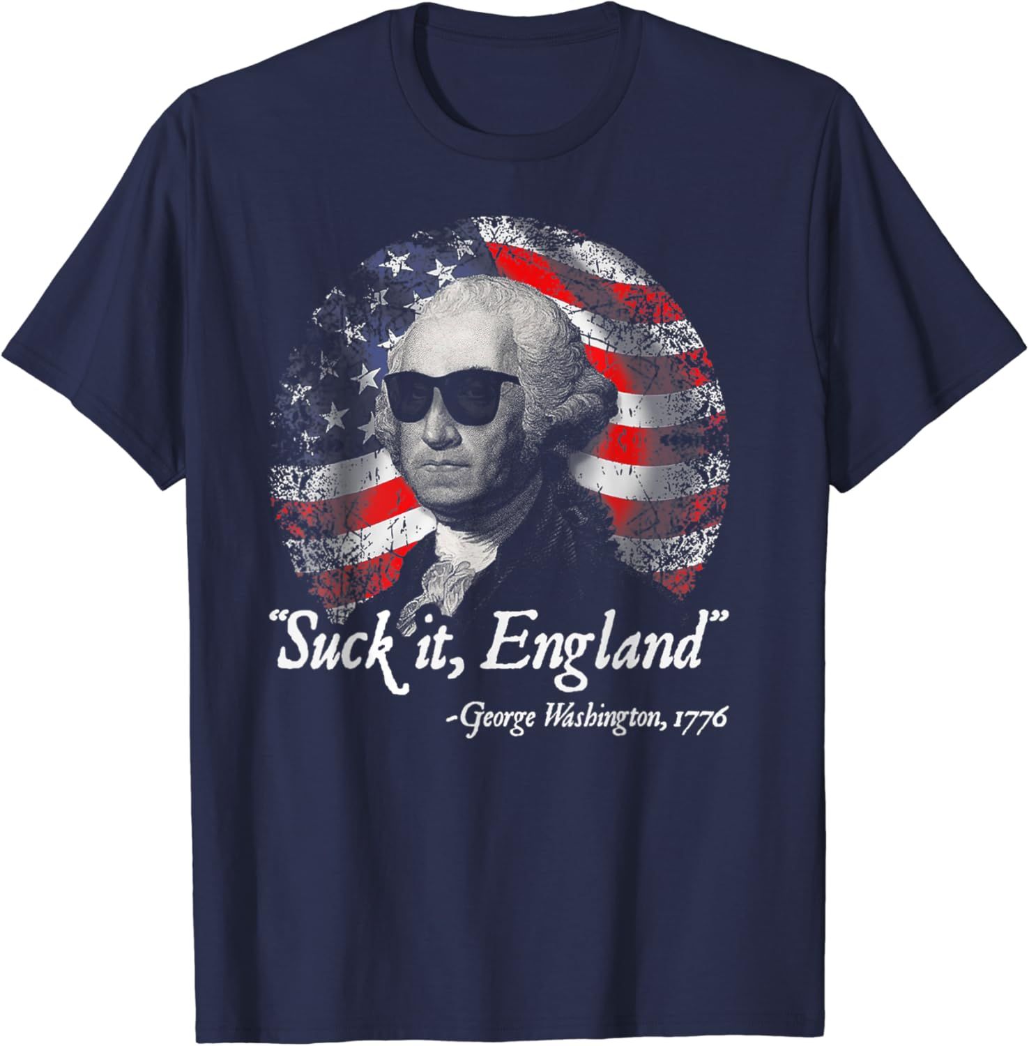 Suck It England Funny 4th of July George Washington 1776 T-Shirt | Amazon (US)
