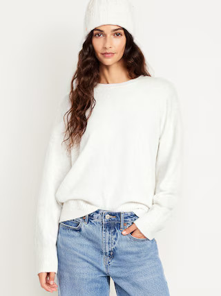 Cozy Wool-Blend Crew-Neck Sweater | Old Navy (US)