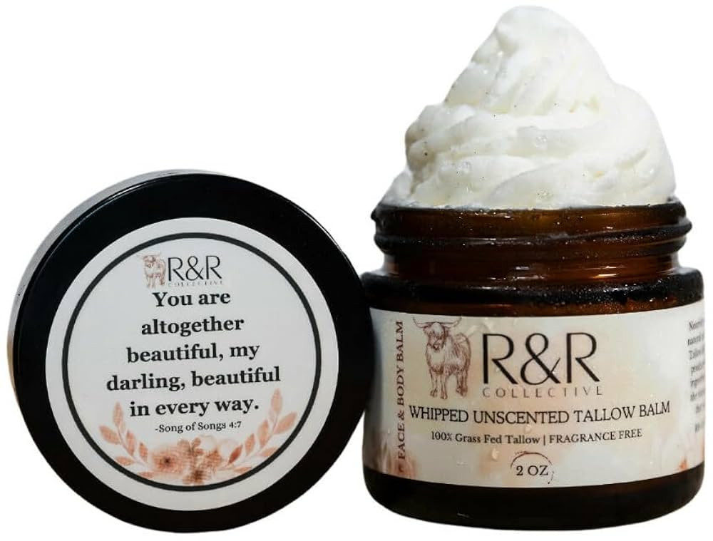 Handmade Tallow Face Moisturizer- 100% Grass Fed Beef Tallow for Skin Care- Handmade Whipped Fran... | Amazon (US)
