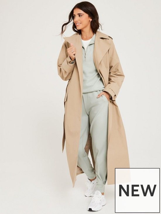 Lucy Mecklenburgh Longline Trench Coat - Camel | Very (UK)