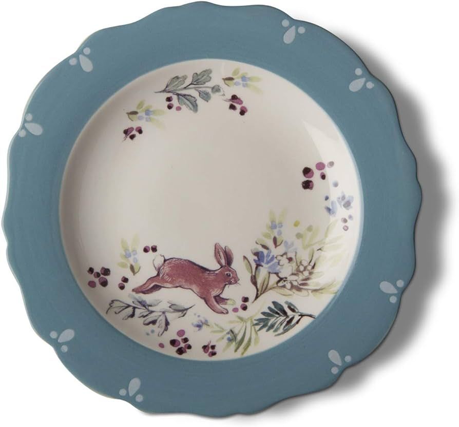 tag Meadow Bunny Rabbit Blue White Stoneware Easter Appetizer Plate Party Blue | Amazon (US)