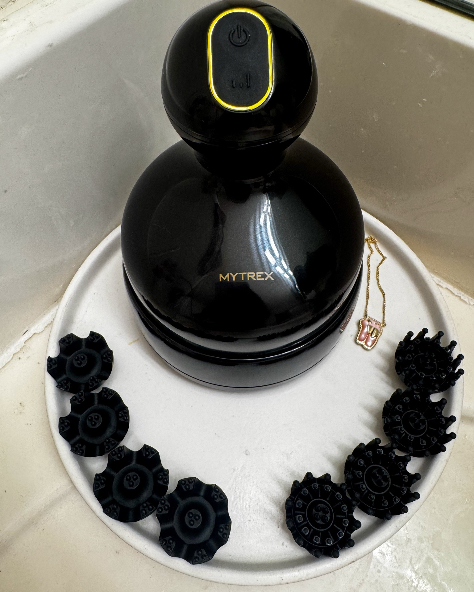 Okay…I didn’t realize how much I’d love this until I actually started using it.

This Mytrex EMS Head Spa Pro works on your scalp, face, and body, so it’s like having a mini spa treatment at home.💆🏻‍♀️ 
I’ve been using it every night because it’s incredibly relaxing, and I love that the scalp massage also supports healthy-looking hair.

The EMS technology and red LED light stimulation helps boost circulation to the scalp, delivering oxygen to support thicker, healthier-looking. 
If you deal with a dry, tight, or flaky scalp, this has been such a nice addition to my nighttime routine.

If you’re interested in trying it, I have a discount code that’ll save you a little money. 🤍
Use code: Yazmin 
#ad #sponsored

#LTKselfcare #LTKmomlife #LTKdayinmylife