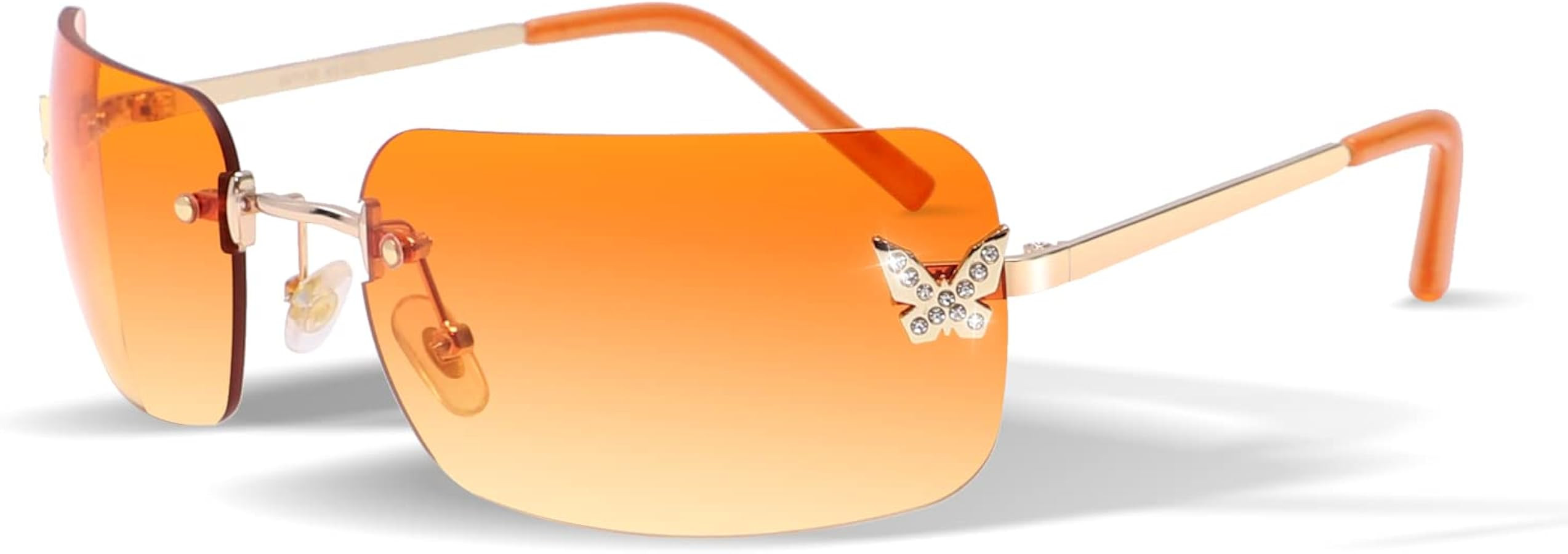 Rectangle Y2k Sunglasses for Women,Trendy Rimless Sunglasses Retro Square Vintage Shades | Amazon (US)