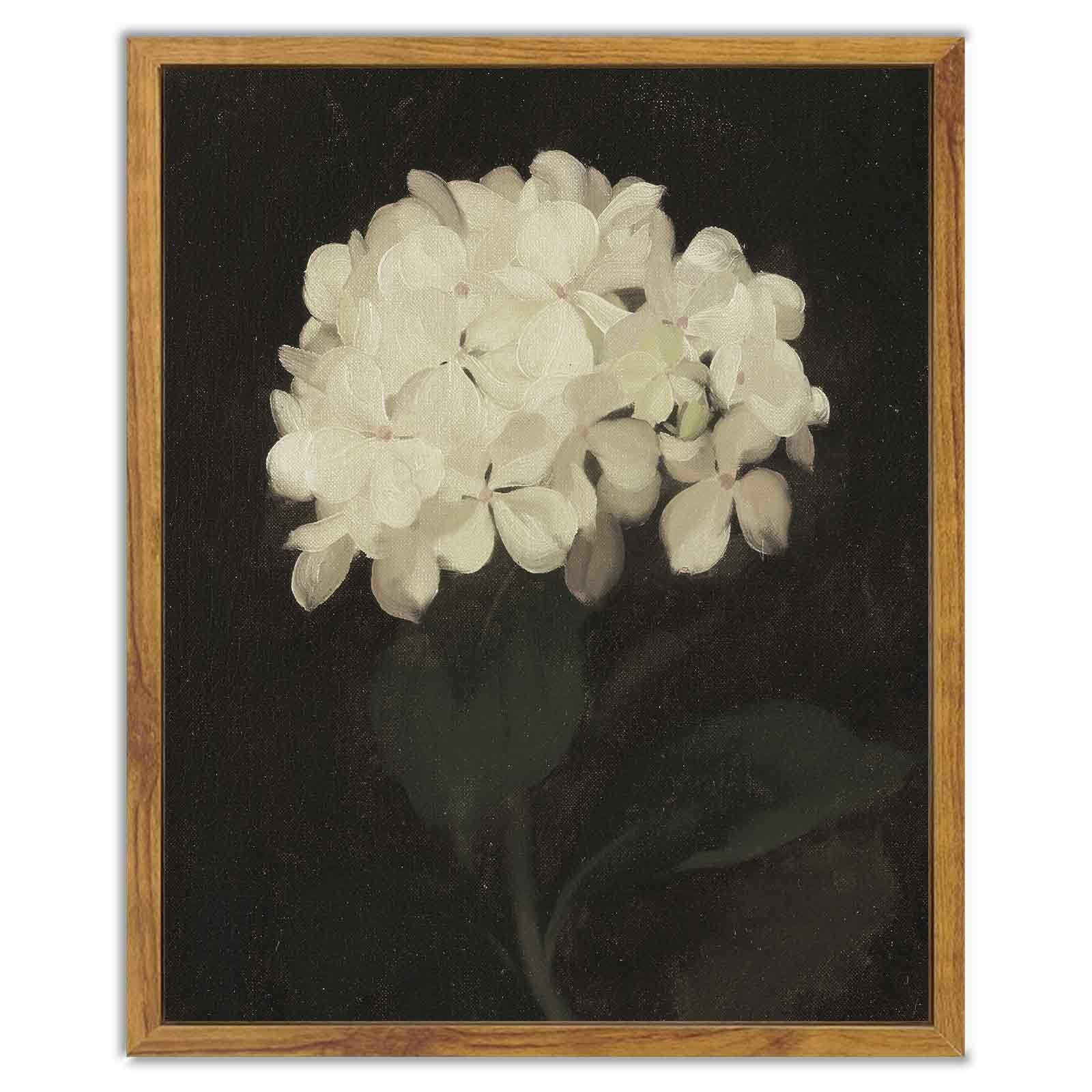 Drsoum Framed Classical Canvas Wall Art Oil Painting Vintage The white Hydrangeas Decor for Bathr... | Walmart (US)
