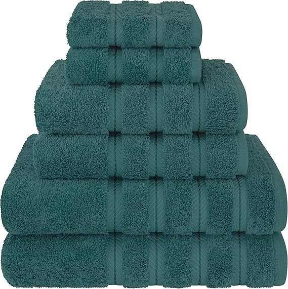 American Soft Linen Luxury 6 Piece Towel Set, 2 Bath Towels 2 Hand Towel 2 Washcloths, 600 GSM 10... | Amazon (US)