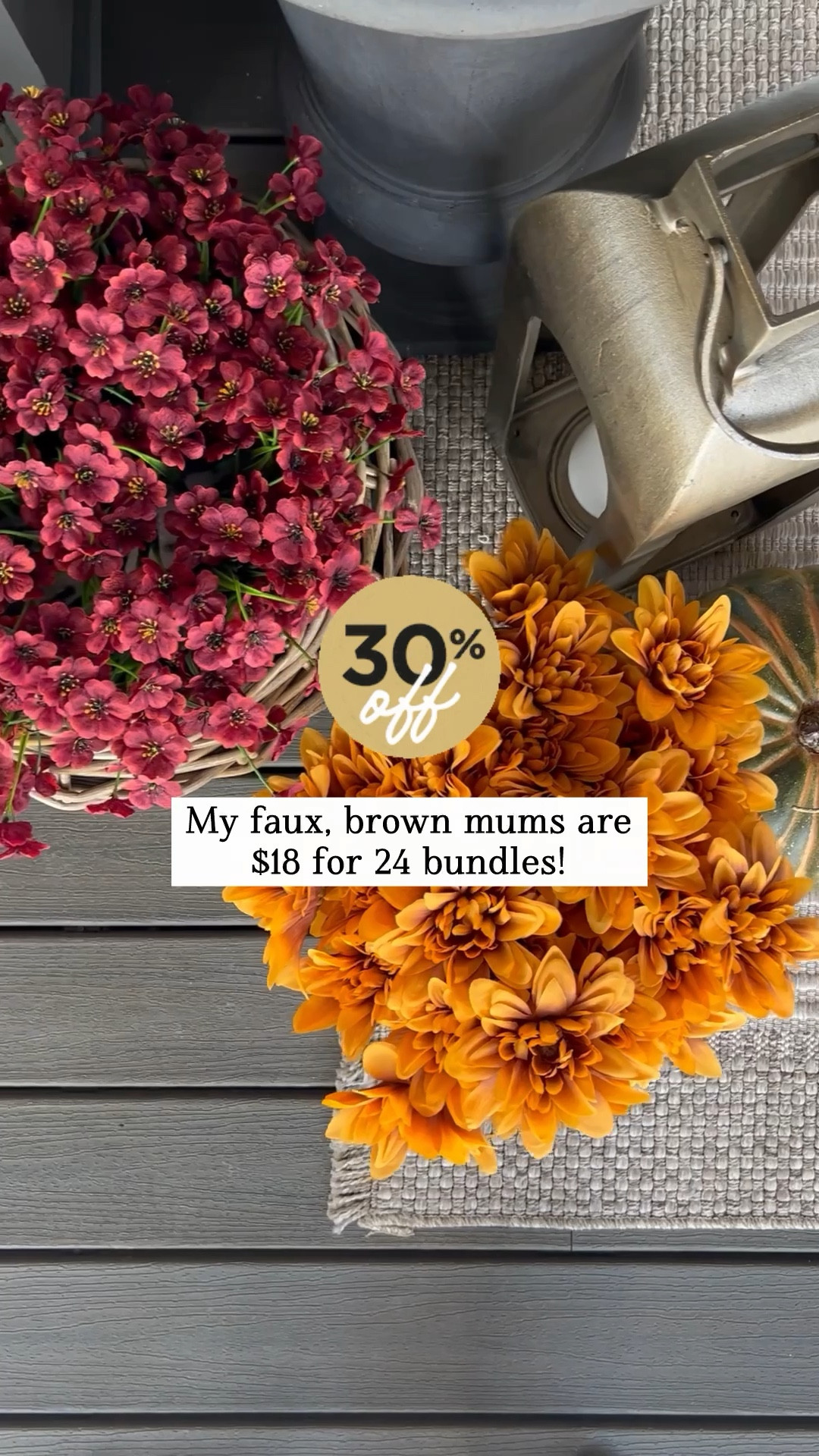 My faux porch mums are 30% off!! $18 for 24 bundles!

#ltksalealert

#LTKSeasonal #LTKHome #LTKFindsUnder50