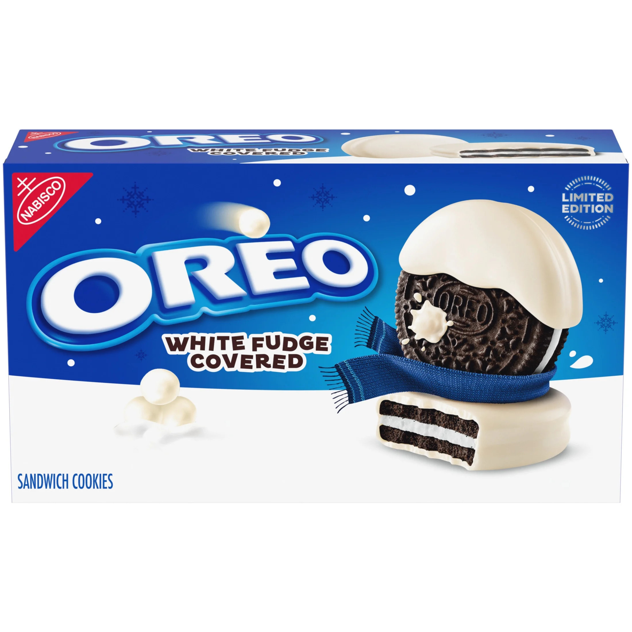 OREO White Fudge Covered Chocolate Sandwich Cookies, Limited Edition Holiday Cookies, 8.5 oz - Wa... | Walmart (US)