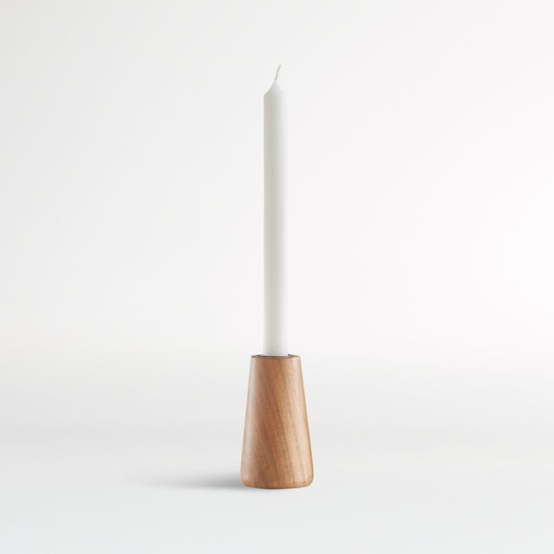 Wood Taper Candle Holder + Reviews | Crate and Barrel | Crate & Barrel