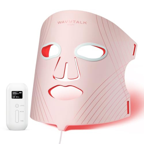 Wavytalk Red Light Therapy Mask for Face, Glow Time LED Face Mask 850nm NIR | Amazon (US)