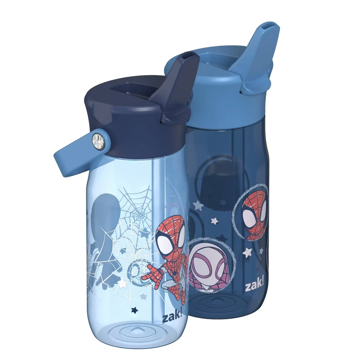 Zak Designs 2pk 18oz Spidey and His Amazing Friends Harmony Straw Water Bottle Blue | Target