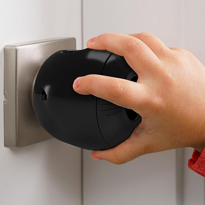Child Safety Door Knob Cover (4 Pack) Hard-to-Remove Dual-Lock Door Handle Covers for Kids - Reus... | Amazon (US)