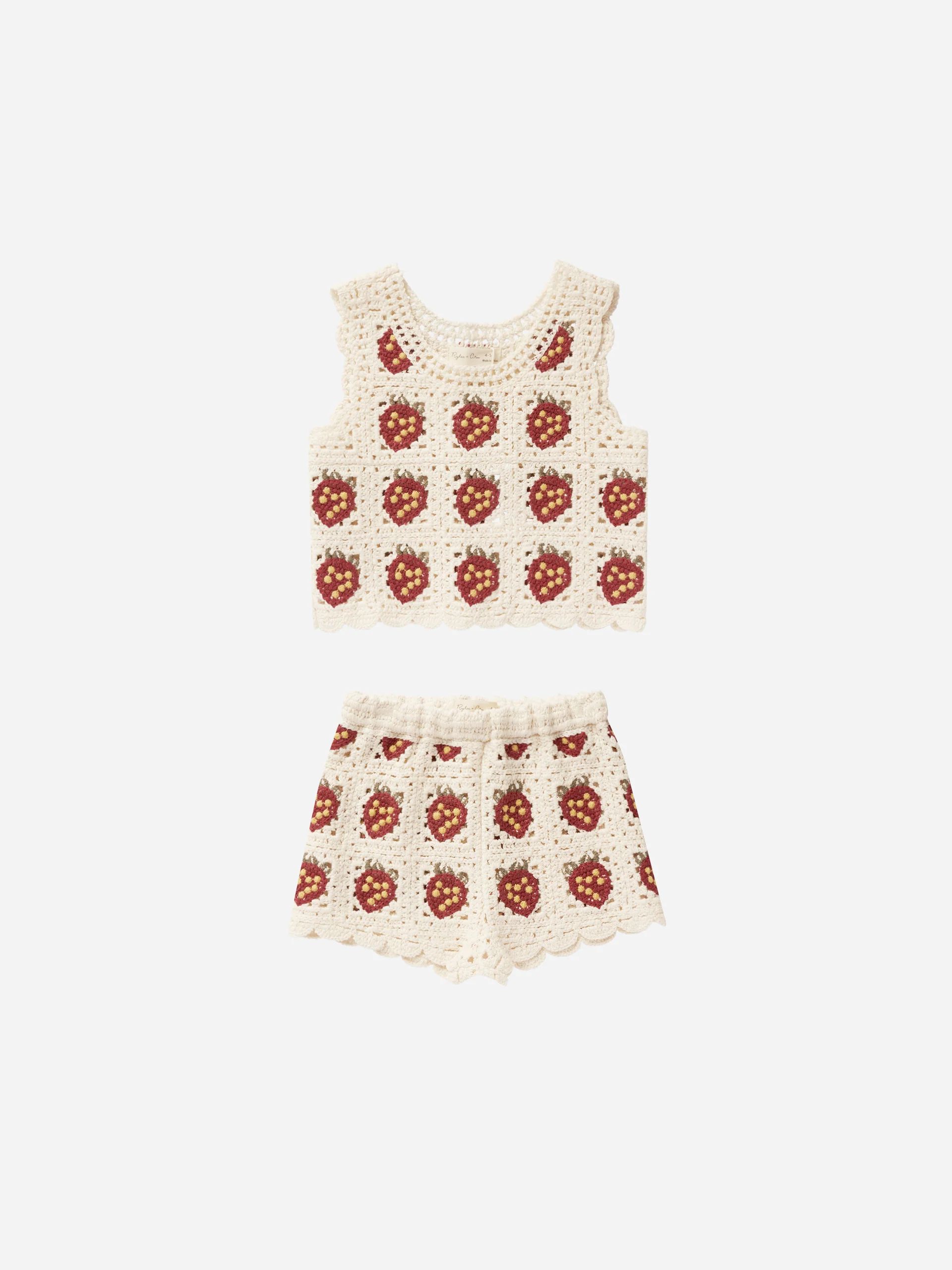 Crochet Tank Set || Strawberry | Rylee + Cru