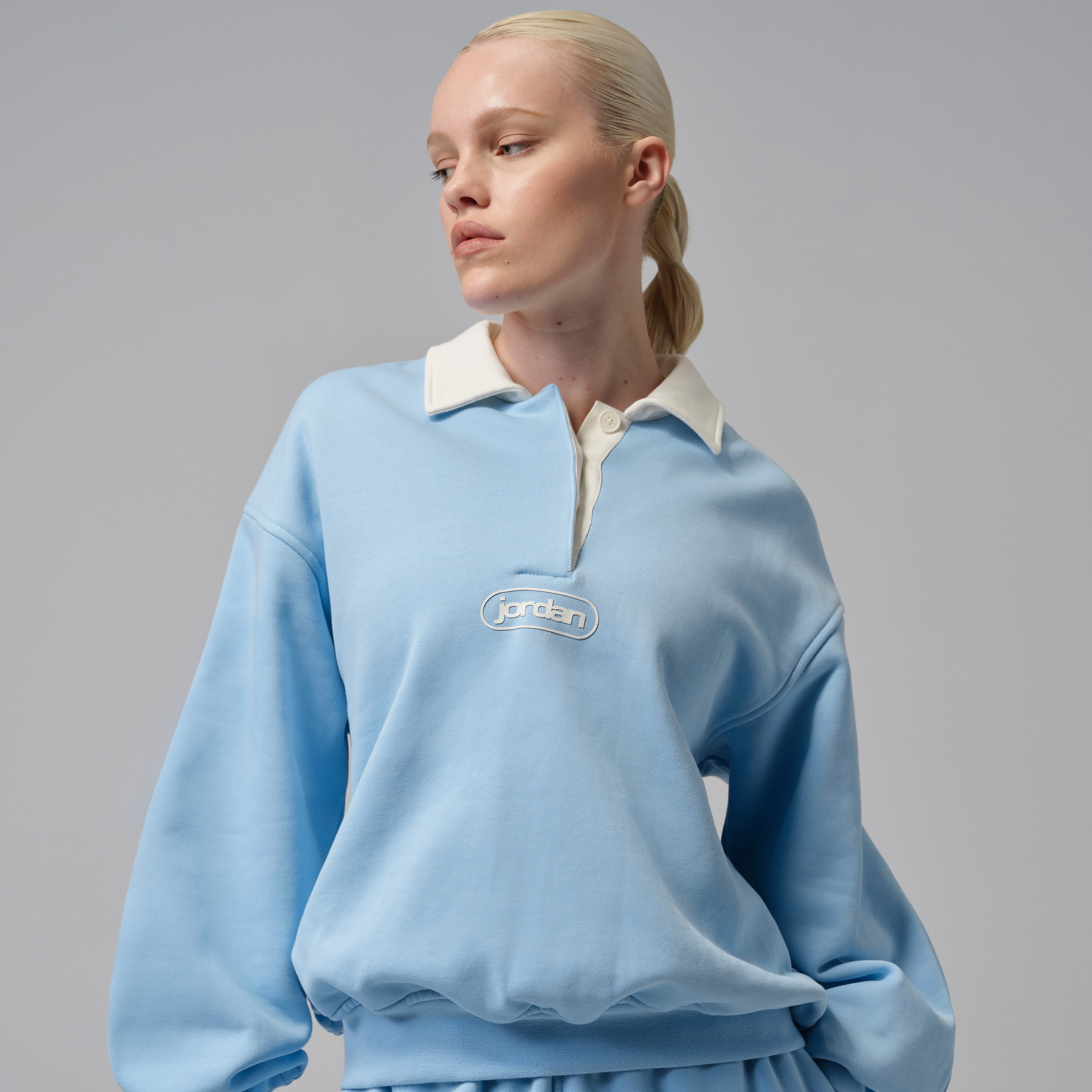 Women's Jordan Flight Fleece Rugby Top in Blue | IF0996-422 | Nike (US)
