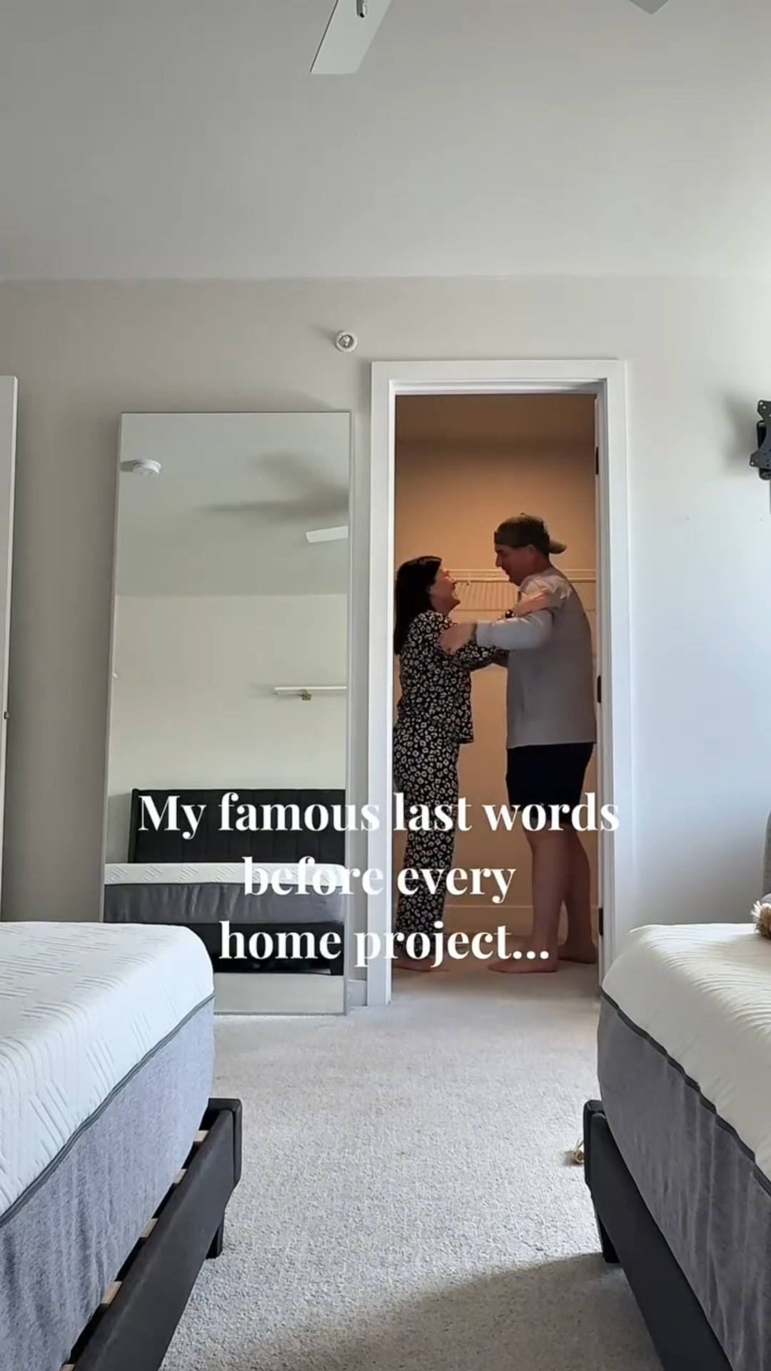 We always laugh because we both know how this goes 😅
I say the words. 
He already knows the budget, the timeline,
and the “one more thing” are about to change.

#RealLifeHome
#MarriageHumor
#HomeProjectLife
