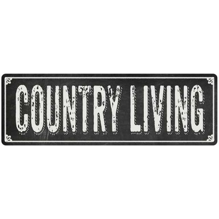 COUNTRY LIVING Shabby Chic Black Chalkboard Metal Sign 6x18 Decor 206180050054 | Walmart (US)