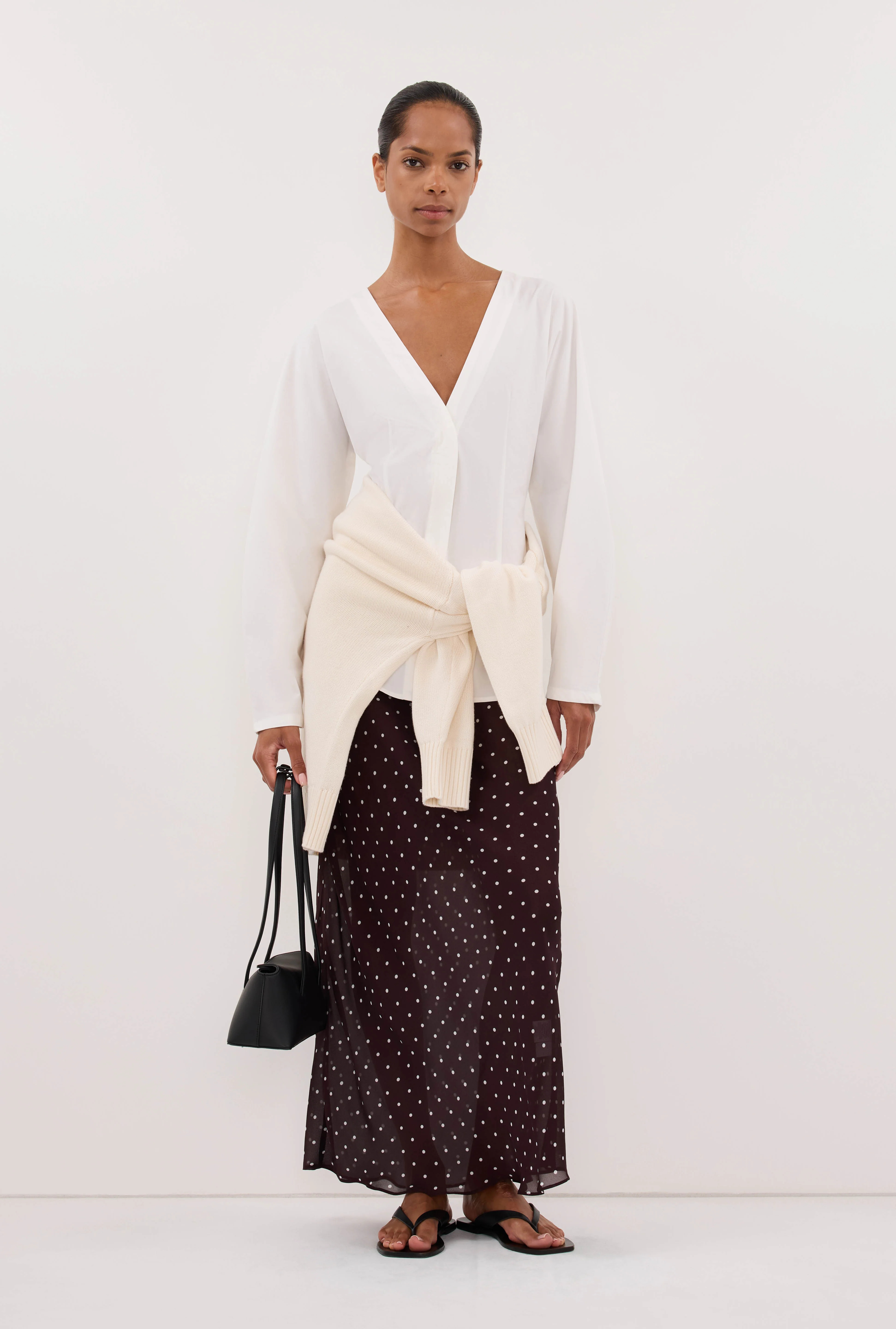 VANESSA B.CHOC SHEER GGT MIDI SKIRT | DISSH