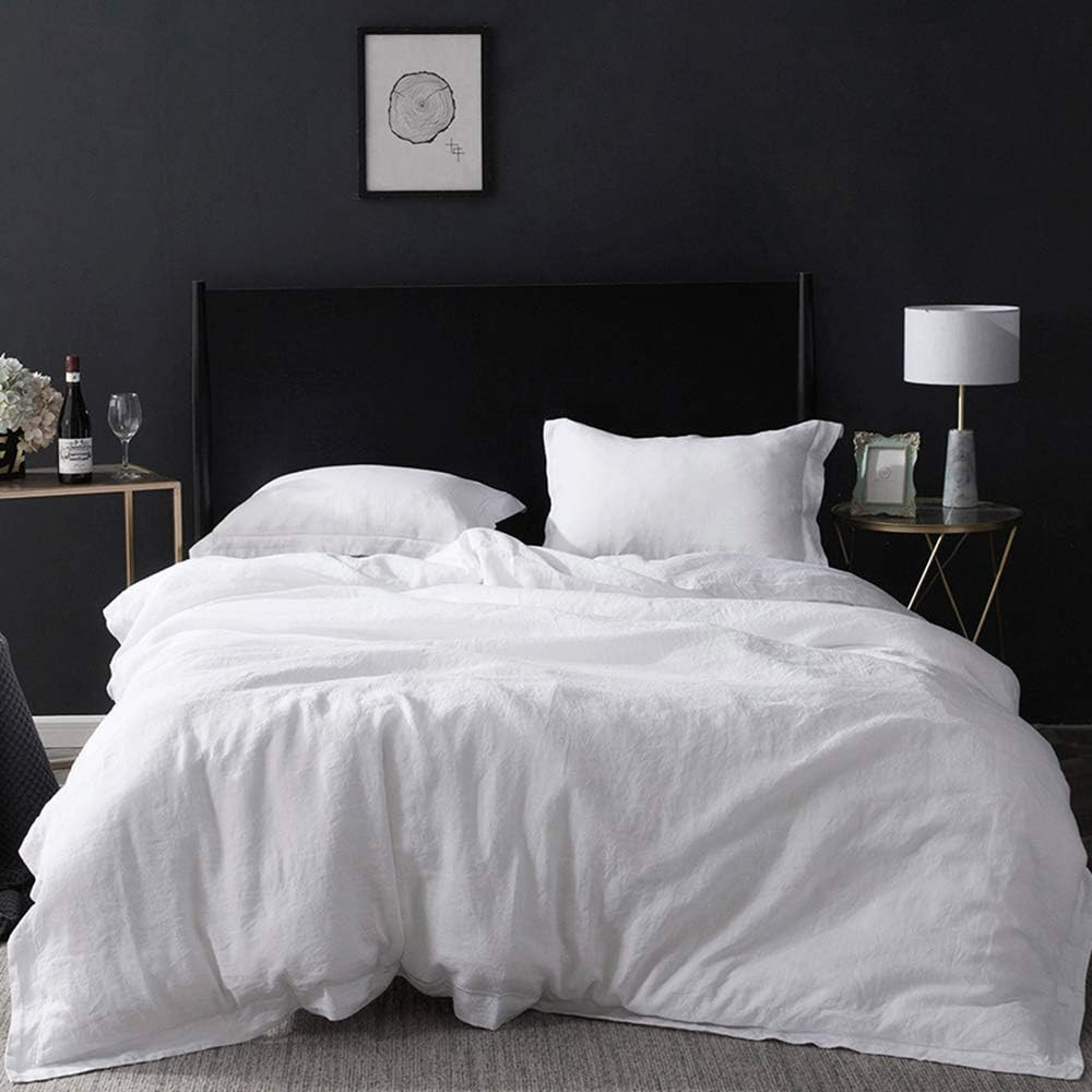 Simple&Opulence 100% Linen Duvet Cover Set with Embroidered,King Size(104"x92"),3 Pieces Soft Hyp... | Amazon (US)