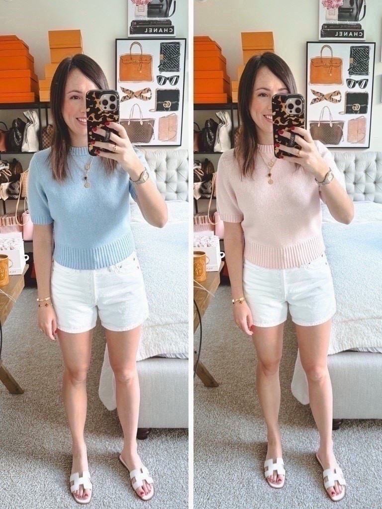 Blue (xs) and pink (s) short sleeve sweaters
 



#LTKootd #LTKSeasonal #LTKFindsUnder100