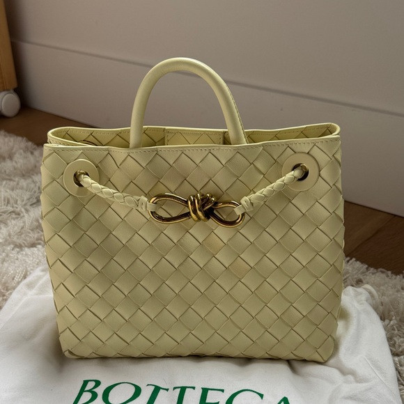 Bottega Veneta Yellow Woven Tote with Gold Accents - Pristine Condition! | Poshmark