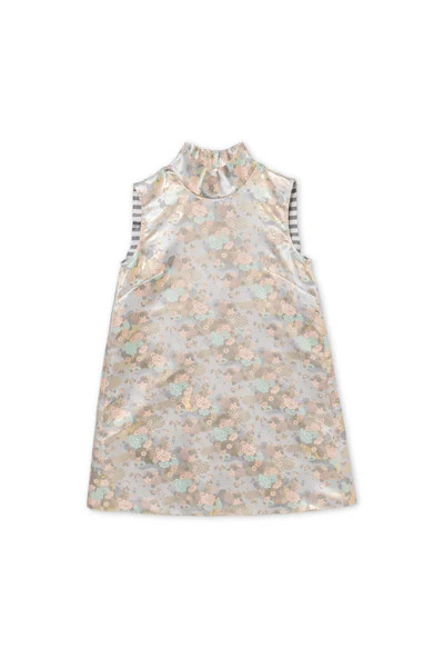 Sleeveless Mod Dress - Silver Chinoiserie | Shop BURU