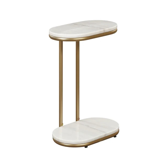 Beautiful Lane Drink Table by Drew Barrymore, White marble and gold finish | Walmart (US)