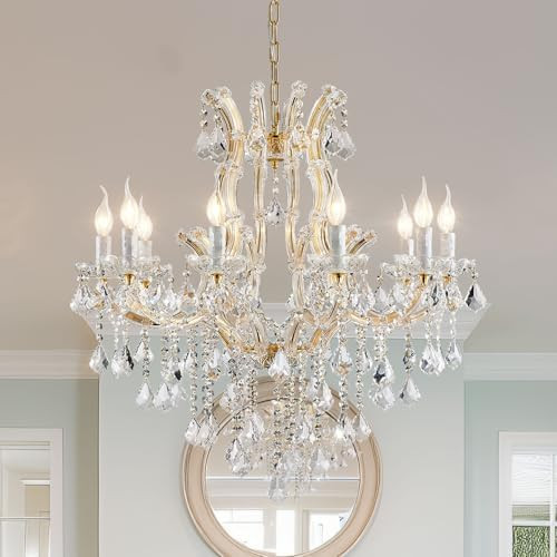 Modern Gold Crystal Chandelier Lighting - Luxury Maria Theresa Chandeliers for Dining Room, Kitch... | Amazon (US)