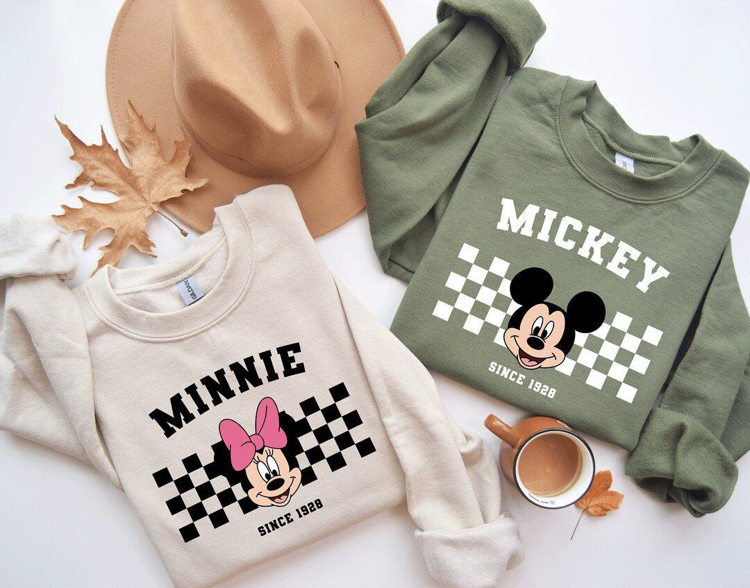 Retro Mickey and Friends Sweatshirt, Checkered Disney Sweatshirt, Disney Characters Sweater, Matc... | Etsy (US)
