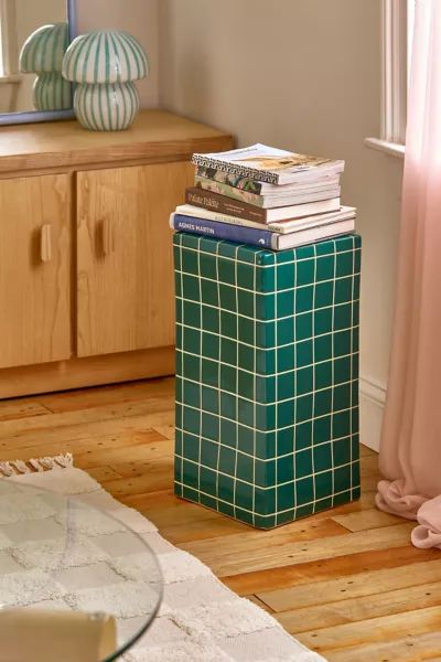 Tall Tiled Indoor/Outdoor Side Table | Urban Outfitters (US and RoW)