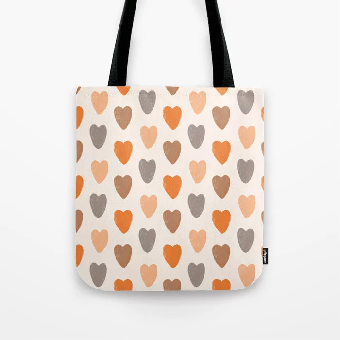 Multicolor Hearts Pattern Tote Bag by rochelleraedesign | Society6