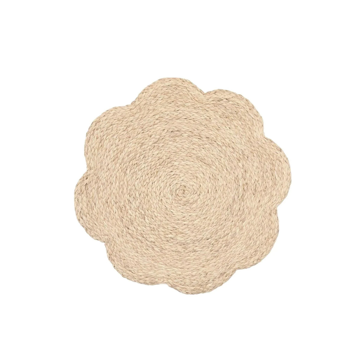 Scalloped Edge Round Bleached Raffia Placemats | The Well Appointed House, LLC