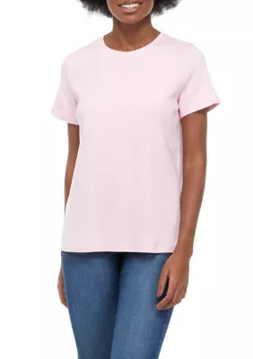 Kim Rogers Women's Petite Short Sleeve T-Shirt, Pink, Pxxl | Belk