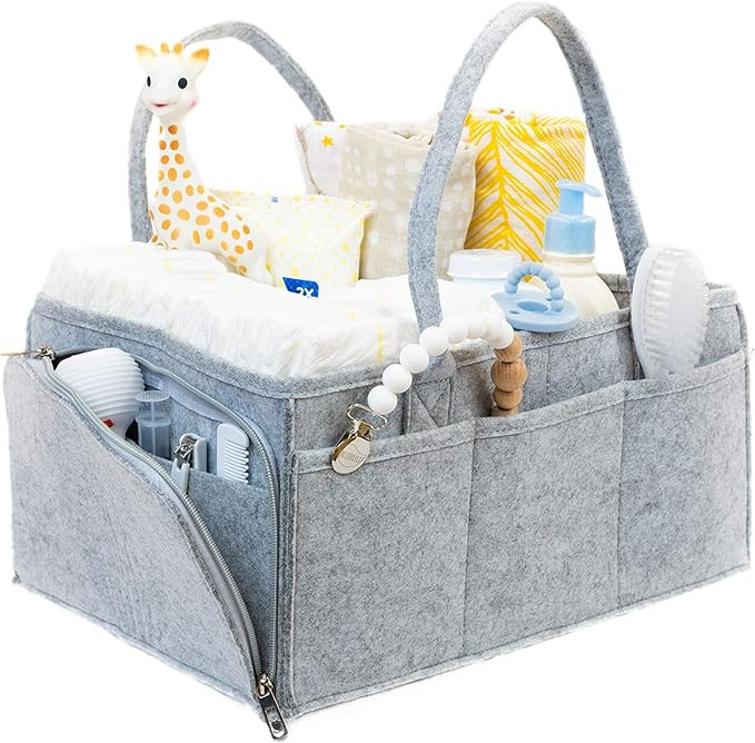 Diaper Caddy Organizer - Parenting Made Easy - Large Portable Diaper Organizer to Store All Baby... | Amazon (US)