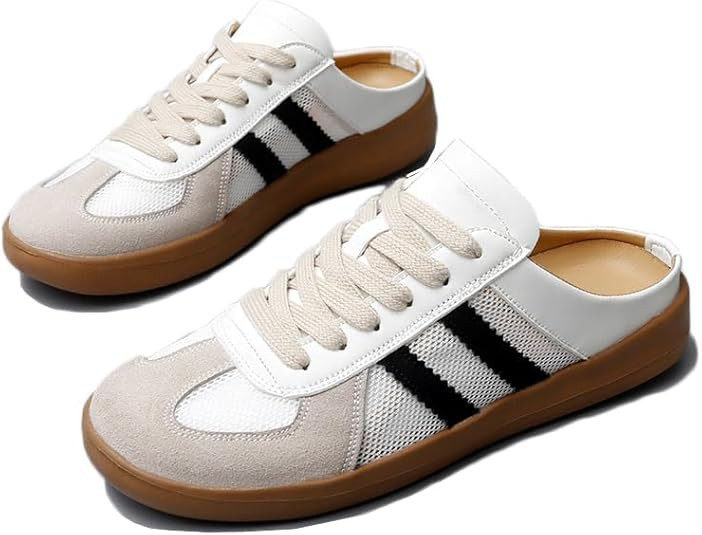 Fashion Sneakers for Women 2025,Mesh Mules Open Back Mesh Sneakers Slip On Backless Casual Slides... | Amazon (US)