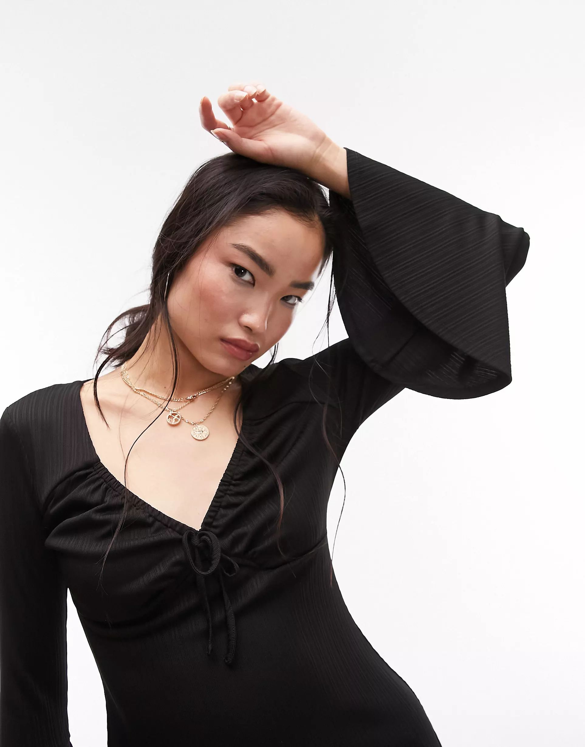 Topshop jersey mini tea dress in black | ASOS (Global)