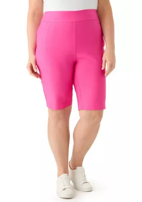 Kim Rogers Women's Plus Size Millennium Bermuda Shorts, Pink, 18W | Belk