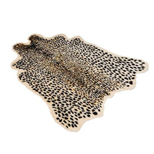 Leopard Print Area Rug Faux Cowhide Skin Fur Non-Slip Cheetah Rug Small Accent Distressed Animal Print Hide Mat Floor Carpet for Door Mat Entryway Bedrooms Laundry Room Decor 3.3x2.95Ft, Leopard | Amazon (US)