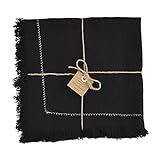 Mud Pie Black Cotton Napkin with Embroidery, 18" x 18" | Amazon (US)