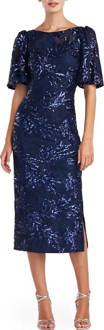 Adel Sequin Lace Cocktail Midi Dress | Nordstrom