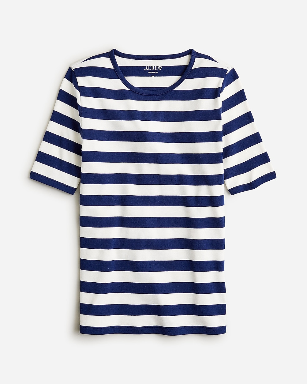 Perfect-fit elbow-sleeve T-shirt in stripe | J. Crew US