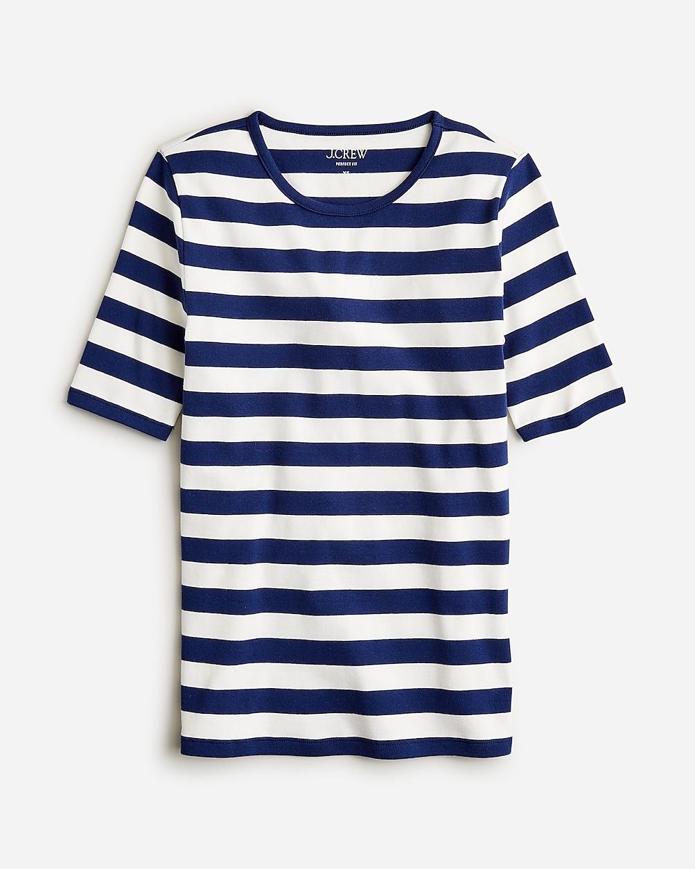 Perfect-fit elbow-sleeve T-shirt in stripe | J.Crew US
