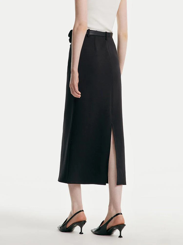 Airy Cotton Skirt With Belt And Bag | GoeliaGlobal