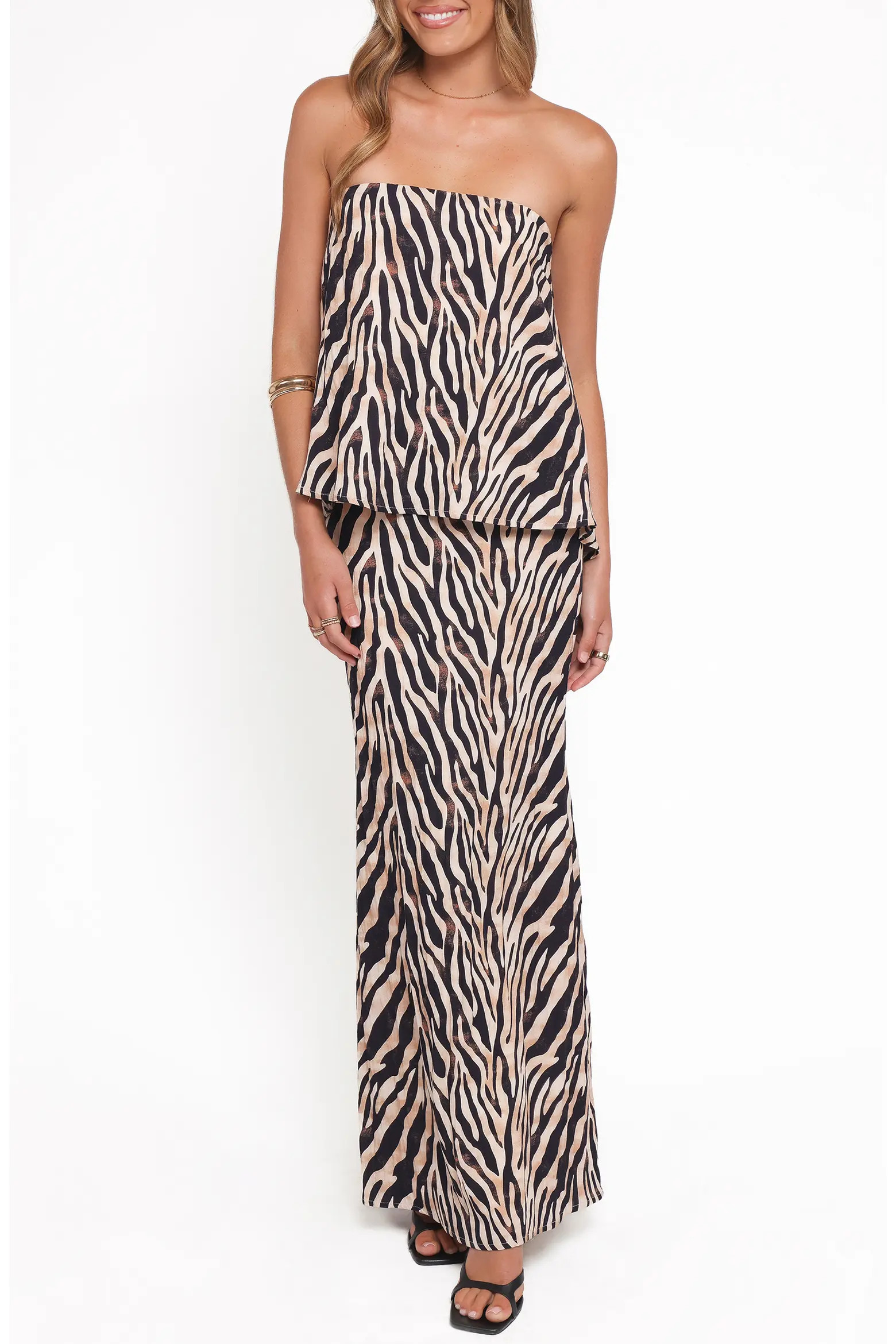 Agnes Zebra Cotton & Linen Strapless Top & Maxi Skirt Set (Women) | Nordstrom | Nordstrom