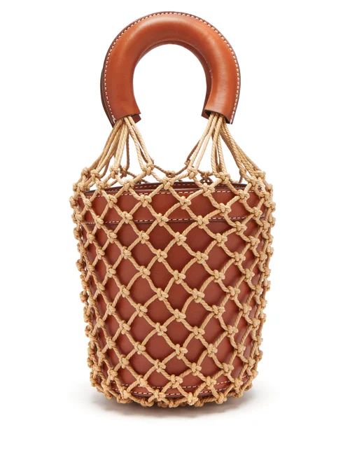 Staud - Moreau Macramé And Leather Bucket Bag - Womens - Brown | Matches (US)