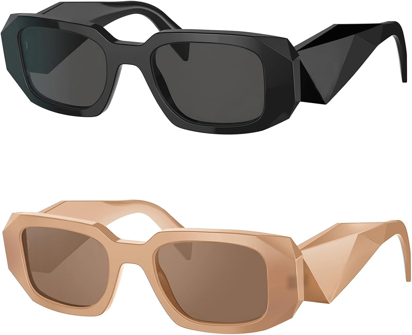 BUTABY Trendy Rectangle Sunglasses for Women Men Retro Sun Glasses Vintage Fashion Square Frame | Amazon (US)