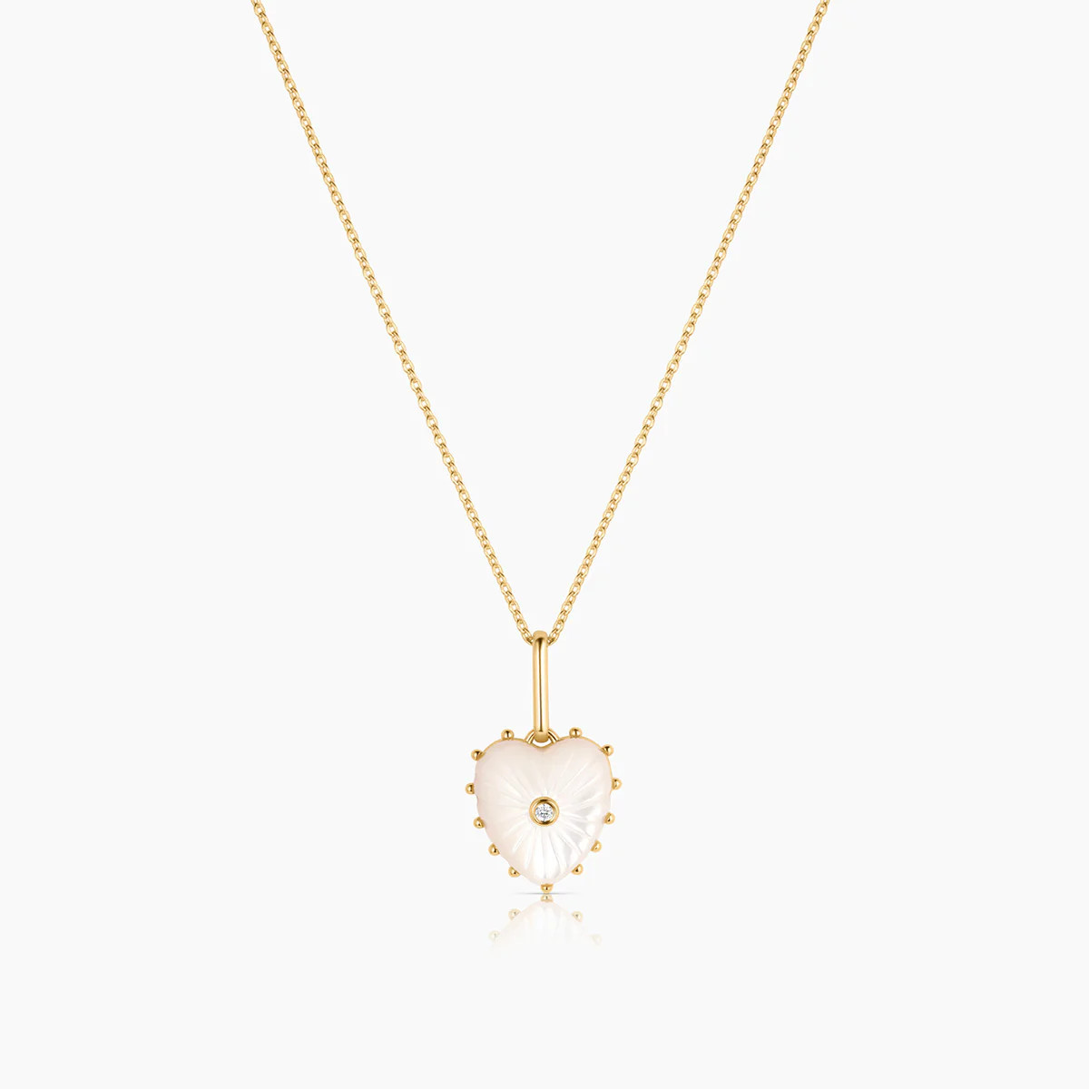 Isabel Mother of Pearl Heart Necklace | THATCH