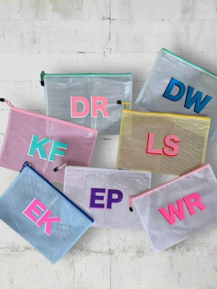 Custom Waterproof Pool Bag, Name Shadow Custom Color Pool Bag, 13*9.5in/33*24cm Large Personalized Name Shadow Beach Bag, Bridesmaid Wedding Bag, Personalized Pool Bag, Waterproof Bag, Customized Bachelor Sunscreen Bag, Camp Bag, Kids Pool Bag, Girls Travel, Parties And Gifts, Sunscreen Storage Bag, Bachelor Gift, Bridal Bridal Party Favors Graduation Gifts, Pool Mesh Zipper Bags, Makeup Bags, Singles Gift Bags, Bridesmaids Gifts,Boho Vibes,Multi-Functional, ,Anti-Mold,Ornamental,Reusable,Seal,Exquisite,Stylish,High-Quality,Adorable,Modern,Custom,Unique,Personalized,Her,Boyfriend,Girlfriend,Dad,Mom,Family,Friends,Son,Daughter,Kids,Office,School,Home | SHEIN